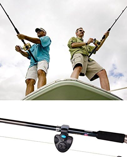 Fishing Bite Alarm Bell Indicator Led Waterproof Nightlight Angling-Black