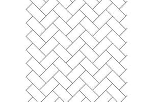 Tumdee Miniatures Dolls House 1:12th Scale A3 White Herringbone Metro Tile Wallpaper Dark Grout