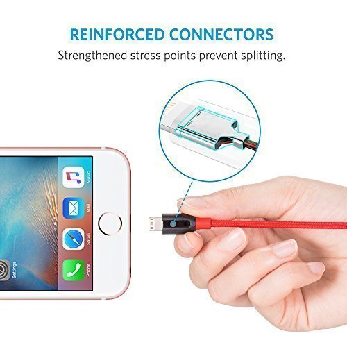 Anker PowerLine+ Lightning Cable (3ft) Durable and Fast Charging Cable [Aramid Fiber & Double Braided Nylon] for iPhone 7 6s 6 SE, iPad and More