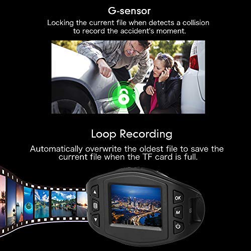 SuperEye Dashcam Auto Dash Camera Auto Autokamera Mit Bewegungserkennun G-Sensor SONY-Linse Nachtsicht Full HD 1080P Mini Dash Cam 170°DVR Rekorder WDR Loop-Aufnahme Parkmonitor - 7