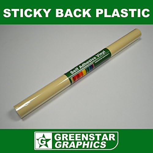GREENSTAR GRAPHICSGLOSSY STICKY BACK PLASTIC SELF ADHESIVE SIGN MAKING VINYL For Arts & Crafts,Stickers & Decals, Home Decor & DIY, Kitchen Cupboards & Furniture (610mm 24” CREAM/BEIGE GLOSS 5m)