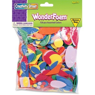 WONDERFOAM SHAPES, ASSORTED SHAPES/COLORS, 720 PIECES/PACK