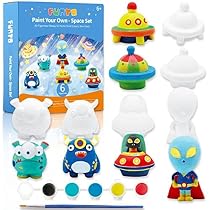 Funto, Peignez Votre Propre Kit de Peinture Licorne, 13 PCS Arts et Artisanat pour Enfants, Projets STEAM Activité Créative DIY Jouets Cadeau pour Garçons et Filles, 6 Pots de Peinture, 1 Pinceau