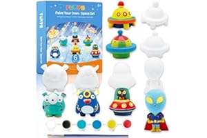 Funto Kit per dipingere il tuo spazio, 13 pezzi, per bambini, progetti creativi e attività creative, giocattoli fai da te, regalo per ragazzi e ragazze dai 3 anni in su, con 6 statuette, 6 vasi di