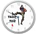 Produktbild LL Kinder Wanduhr Fortnite Battle Royale Take The L Season 4 Rettet die Welt Design ca. 20 cm Durchmesser mit lautlosem Uhrwerk Unisex Kinderzimmer Büro Arbeitszimmer TTL