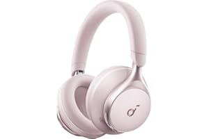 Soundcore by Anker Space One: adaptacyjne słuchawki z ANC, 2x silniejsza redukcja głosu, 40h odtwarzania z ANC, obsługa aplikacji, bezprzewodowy dźwięk LDAC, wygodne dopasowanie, (różowy）)