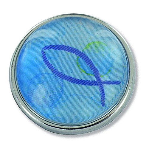 Preisvergleich Produktbild Design Druckknopf "Kreuz mit Fisch"