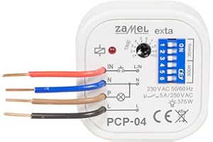 Zamel PCP-04 przekaźnik czasowy, wielofunkcyjny przekaźnik do puszek, przełącznik czasowy, 8 różnych funkcji, sterowanie czasem, przełączanie czasowe, przekaźnik impulsowy