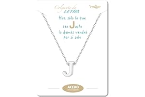 cotigo Collar Inicial Acero Inoxidable, Collar Mujer con Colgante letra A-Z Pequeñas - Bisutería Regalo Madre Cumpleaños, Novia o Amigas, Color Plateado y Dorado
