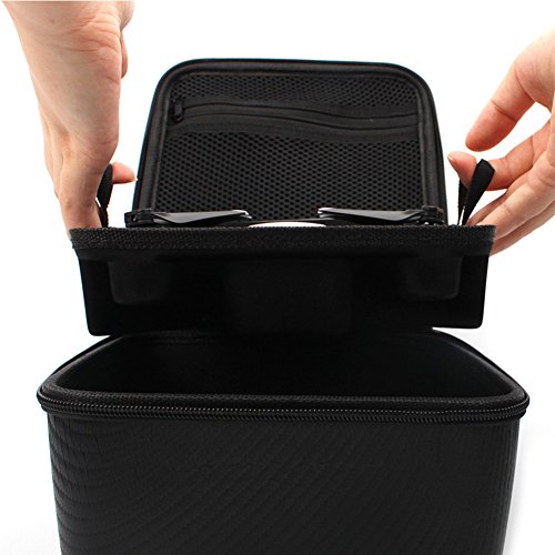 Preisvergleich Produktbild Faironly Drohnen-Fans Funken-Fernbedienung, Hartschalentasche mit Doppeldeck, Handtasche, Batterie-Aufbewahrungsbox, PU wasserdicht, für DJI Spark Drohne, Schwarz