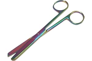 AR EMPORIUM Multi Colour Dressing Scissors 5.5" Nurses, Student, Bandage Scissors, Vets Scissors DS14-Multi (Blunt Blunt)