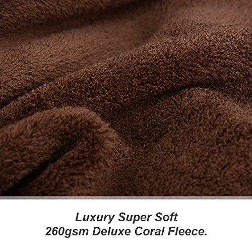 Snug Rug Deluxe, Coral Fleece Kuschel-Decke mit Ärmeln, Maße: 152 cm x 213 cm, Farbe: Schoko-Braun - 3