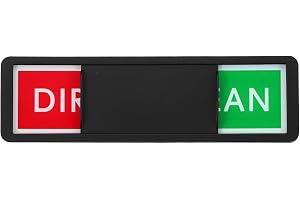 PATIKIL Diskmaskinsmagnet ren smutsig skylt, 18 x 5 cm ren och smutsig diskmaskin indikator reglage svart akryl magnet skylt