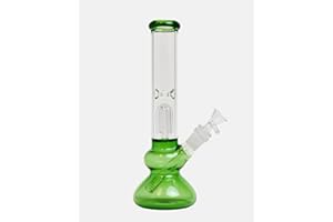 SUMMER SUNSET LTD Glass Bong with percolate, Double Bubble Bong with 14.5mm Bong Bowl Height 26.5cm Weight 400g Glass Pipe for Smoking Bongs, Gift for her (Green)