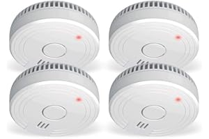 ELRO FS1801 smoke detector complies with European standard EN14604-4 pieces, pack of 4, White