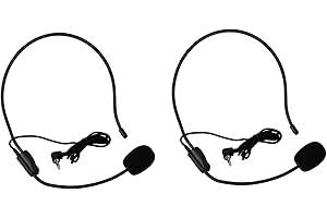 ESTINK Mikrofon przewodowy, mikrofon pojemnościowy, profesjonalny mikrofon pałąkowy z gniazdem audio 3,5 mm do prezentacji, mowy, przewodnika, karaoke, lekcji (2 sztuki)