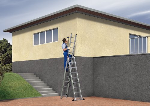 Hailo 7309-101 Alu Kombileiter 3 x 9 Sprossen inklusiv Einhängetritt - 4