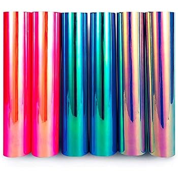 TECKWRAP Holografische Vinylfolie – 8 Blatt Roségold Chrom | Für Bastelschneider & Schilderplotter