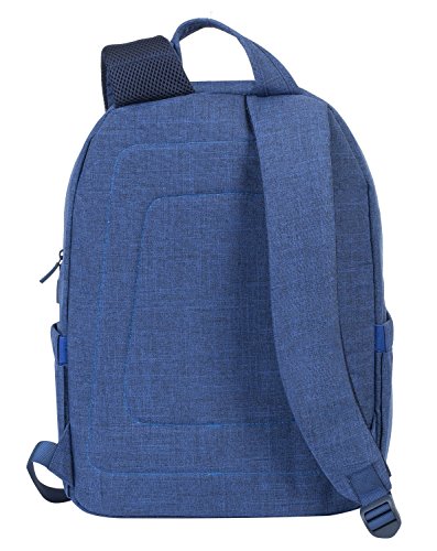 RIVACASE Notebook Rucksack bis 15.6“ – Stilvolle Tasche aus wasserabweisenden Material und extra verstärkten Seiten – Blau - 8
