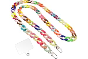 GRFIT Chaine Telephone Portable, Chaine de Telephone, 110cm Collier Telephone Portable, Chaine Telephone Sangle Telephone Cordon Téléphone, Tour de Cou Téléphone Mix