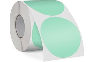 FINDAT Zielone, 76 mm, bezpośrednie okrągłe naklejki termiczne w kropki okrągłe naklejki samoprzylepne wodoodporne do kodu kreskowego QR kod DIY logo 500 szt