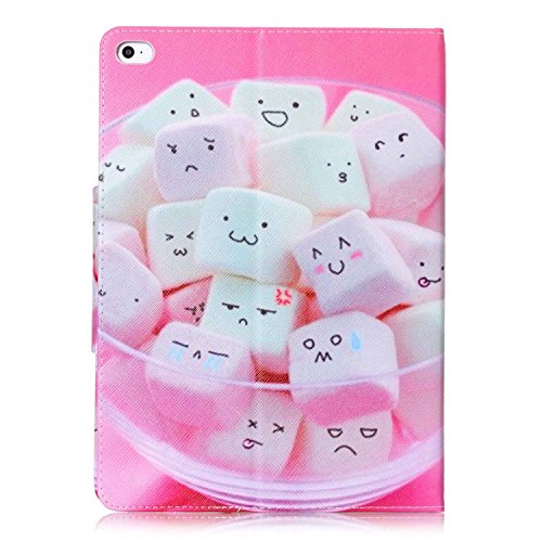 ipad air 2 Hülle Leder Emoji Zuckerwatte Muster,SKYXD [Auto Schlaf/Wach Funktion] PU Folio Klappbar Schutzhülle [Standfunktion/Brieftasche Kartenfach/Magnet] Klapphülle mit [Katze Handyanhänger + Eingabestift] 3 in 1 Zubehör Handy Tasche Etui for Apple ipad air 2/ipad 6 Bookstyle Flip Case Leather Cover With [Stylus and Dust Plug] - 3