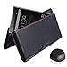 Produktbild PDAir Blackberry Motion Leder Brieftasche Folio Handy Hülle (Rote Nähte), Brieftasche Echtleder, Klapphülle Flip Hülle Etui, Luxus Prämie Brieftasche Tasche für Blackberry Motion