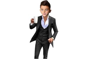 BOTONG Costume 3 pièces pour garçon pour mariage, revers à revers - Costume de fête formel pour garçon