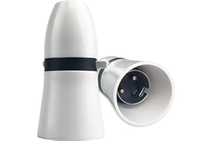 SCNNC White Pendant Bayonet B22 Standard Switch Light Lamp Holder, Switched Lamp Holder 10MM Thread Entry, B22 BC Bayonet Cap Lamp Holder for Ceiling Lamp, Chandelier, Pack of 2