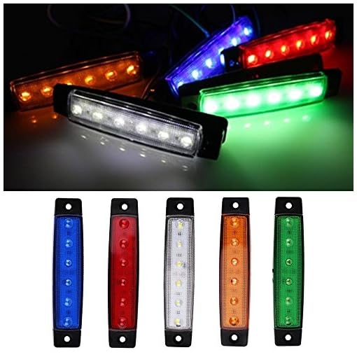 LED indicatore di direzione Luci di posizione laterali per camion rimorchio roulotte camper Bus Camion Bus barca trattore Camper, 6 LED, 12 V (rosso)