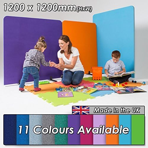 Junior Office Floor Standing Screen Partition / Room Divider (H)1200 x (W)1200 mm - Woven or Loop Nylon - 11 colours, incl. (Royal Blue (Pk 5))