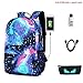 Produktbild Unisex Mode Rucksack, MFEU Galaxy Schultertasche Oxford Stoff Schule Laptoptasche Rucksack Reise Daypack mit Fluoreszenz (USB + Black Pen Bag + Diebstahlsicherung)