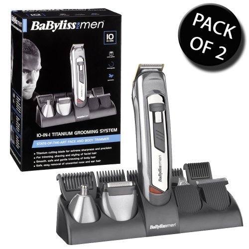 2x BaByliss 7235U 10 in 1 Titanium Grooming System for Man