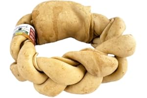 LIFEBOUND Os à mâcher en Forme d'anneau pour Chiens – Friandise Naturelle à mâcher – Plaisir de mâcher Longue durée – pour Chiens de Petite à Grande Taille (12,7-15,2cm, Beurre de cacahuètes)