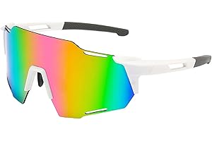 BECILES Okulary przeciwsłoneczne na rower, dla mężczyzn i kobiet, okulary sportowe, okulary ochronne, ochrona przed promieniowaniem UV, do aktywności na świeżym powietrzu, takich jak jazda na rowerze,