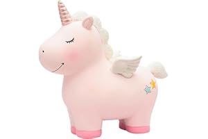 Bootoow Hucha de unicornio, hucha irrompible para niños, grande, de resina, en forma de unicornio, regalo muy dulce para cumpleaños, Navidad, baby showers, hucha para niños (rosa)
