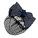 Dotted Bow Barrette - TOOGOO(R) Dotted Bow Barrette Hair Clip Bun Cover Dark Blue White w Net Snood