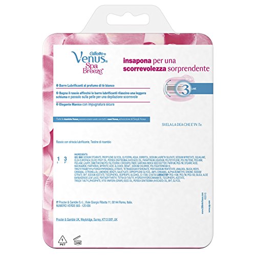 Gillette Venus Spa Breeze Damenrasierer, 3 Klingen plus Handstück - 2