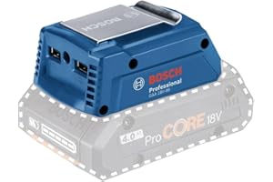 Bosch Professional 18V System GAA 18V-48 - Cargador USB a batería de litio (adaptador para batería externa 18V, 2 salidas de carga de 2,4 A)