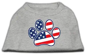 Mirage Pet Products Patriotic Paw Screen Print Shirts Grey M (12)