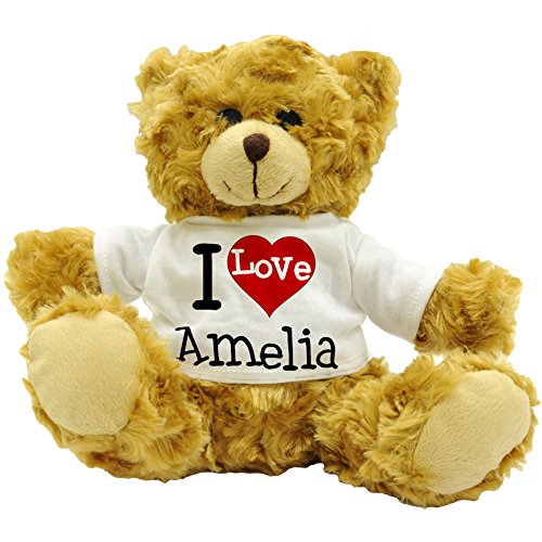 I Love Justin - Personalised Plush Teddy Bear Name Gift - 22cm