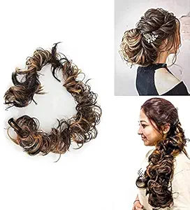 D-DIVINE Women Hair Frill Extension For Messy Juda Bun Ponytail Hair Style Extension Highlighter Pack Of 1