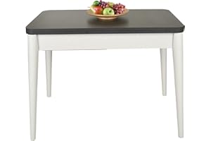 ‎GOZOS Gozos Viso Ausziehtisch Echtholz-Optik mit Stauraum, Balkontisch, Gartentisch, Küchentisch oder Schreibtisch aus MDF, Röhrenförmiger Plastikfuß, 60-120 x 100 x 75 cm Esstisch Ausziehbar, Anthracite