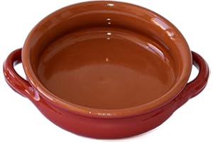 Colì Tegame Senza Coperchio con Manici, Rossana in Terracotta, Zuppiera con Manici, Maioliche e Terrecotte dal 1650, Rosso, Diametro 20 cm