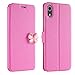 Produktbild iPhone XR Hülle (6.1 Zoll), TPulling Leder Dünne Mappen Karten Magnetische Kasten Schmetterling Bogen Glitzer Fall Abdeckung Handytasche für iPhone XR 6.1 Zoll (Pink)