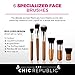 Bamboo Makeup Brushes - 11 Piece Set with Premium Synthetic Hair and Natural Bamboo Handles for Face Cheeks and Eyes, BONUS Complexion Beauty Makeup Sponge Blender!