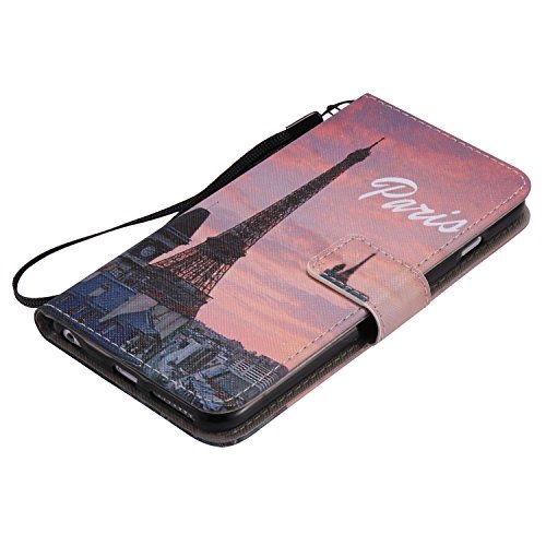 Feeltech iPhone 6 Plus/6s Plus Hülle PU-Leder und Brieftasche Bunte Muster Fall mit Magnetverschluss, Hybrid-Kickstand mit Stand-Funktion, schlagen Sie schützende weiche TPU Stoßstangenabdeckung und Kreditkartenhalter für iPhone 6 Plus/6s Plus Handgelenk Bügel-Buch-Art-Geldbeutel-Tasche mit 2 In 1 Berühren Sie Stift – Turm - 4