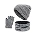 Produktbild Giulogre Hat Collar Glove Hat Scarf and Handschuhe Set, Plus Velvet Knit Collar Plus Velvet Thick Hat Touch Screen Handschuhe, Winter Ladies Men Warm (B)