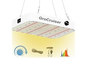 GroCruiser Led Cultivo,Focos Led Cultivo Interior con 588PCS LEDs,Regulable Grow Light Espectro Completo con Cadena de margaritas e Ventilador silencioso,Luz Para Plantas con IR y UV LEDs