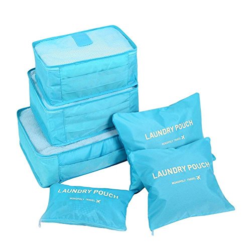 Book's Cover ofMalayas 6 Set Système de Cube Voyage Pochette de Voyage Multifonctionnel Parfait pour Voyage Bagages Organisateur BLEU